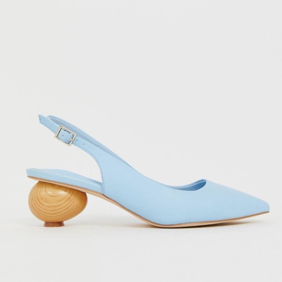 NWOB ASOS Sphere Slingback Ball Heels in Baby Blue - Picture 1 of 5